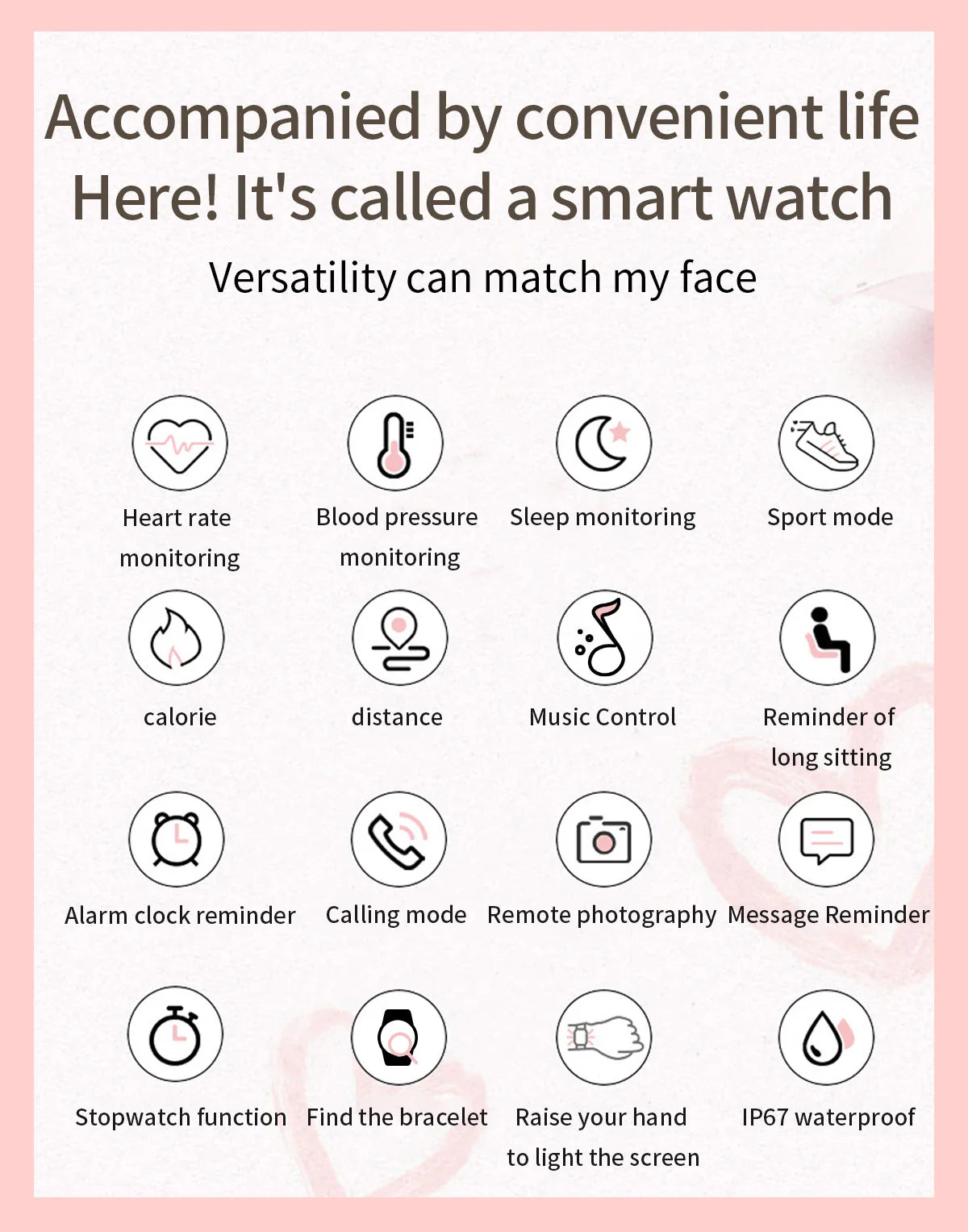Womens Smart Watch with BT Call